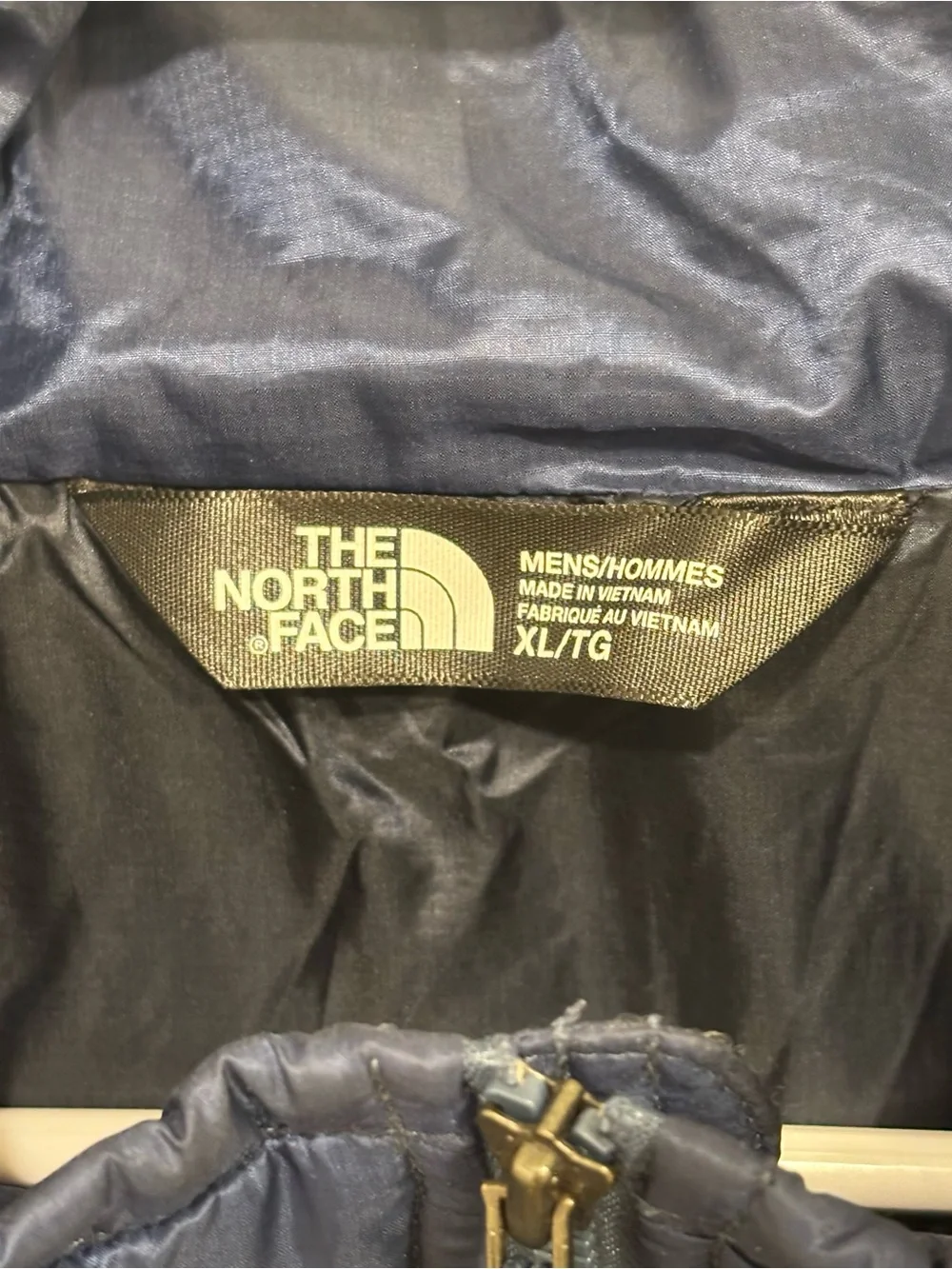 The North Face Thermoball Blue Black Embroidered Logo Full Zip Jacket Mens XL